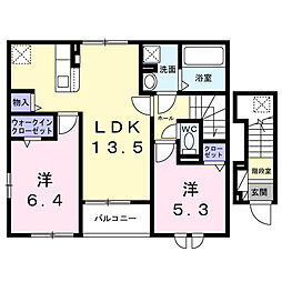 上荻野アパート(028793001) 2LDKの間取図画像
