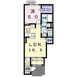 カルーナ 1LDKの間取図画像