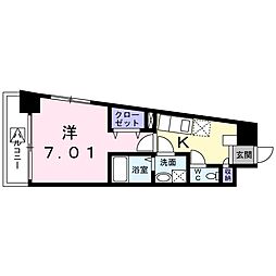 アヴニール 1Kの間取図画像