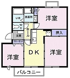 グランディス.B 3DKの間取図画像