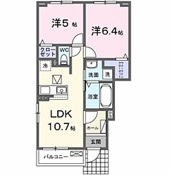 原町区青葉町1丁目アパートIII 2LDKの間取図画像