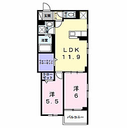 スピカテラス 2LDKの間取図画像