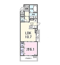 ヒカルサ京都伏見小野 1LDKの間取図画像