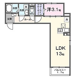 東羽衣6丁目アパート(028754701) 1LDKの間取図画像