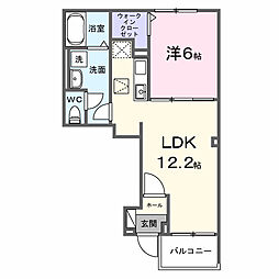 エターナルアルバ 1LDKの間取図画像