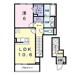 エターナルアルバ 1LDKの間取図画像