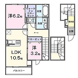 エターナルアルバ 2LDKの間取図画像