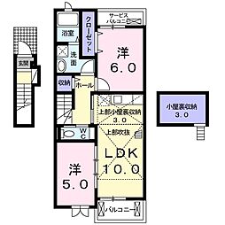 ベル・ボナール 2LDKの間取図画像