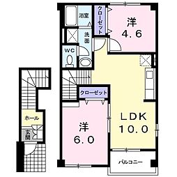 エレガンテ・パルコ2 2LDKの間取図画像