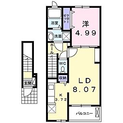 ヴィアレッタ 1LDKの間取図画像