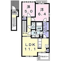 フォーリア 2LDKの間取図画像