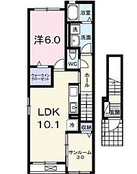 カーサ・フェリーチェ I 1LDKの間取図画像