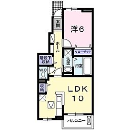 ベルオーブ9 1LDKの間取図画像