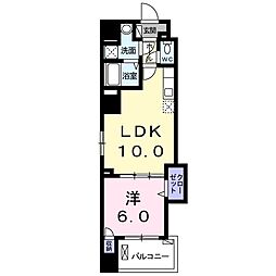 シーガルパークソレイユ 1LDKの間取図画像