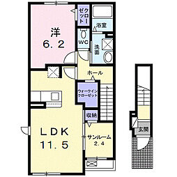 アメヤMR.V 1LDKの間取図画像