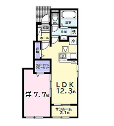 (仮称)古市場アパート 1LDKの間取図画像