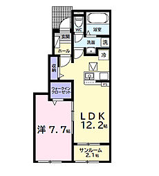 (仮称)古市場アパート 1LDKの間取図画像