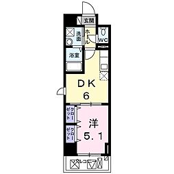 エスケーレジデンス天神西町 1DKの間取図画像