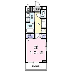 ミッドハイツ 1Kの間取図画像