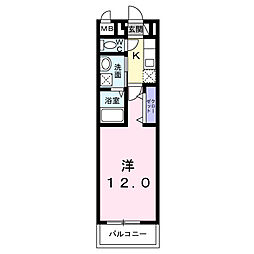 ミッドハイツ 1Kの間取図画像