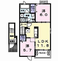 ビッグサイドA 2LDKの間取図画像