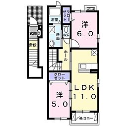 エテルノ 2LDKの間取図画像