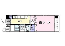 スヴニール2 1Kの間取図画像