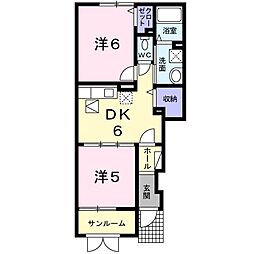 モデルノ・カーサ2 2DKの間取図画像