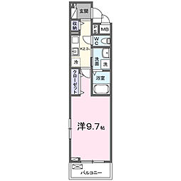 久喜市西大輪3丁目アパート 1Kの間取図画像