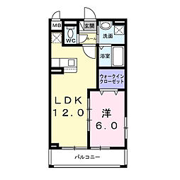 フォレストコート南太秦 1LDKの間取図画像
