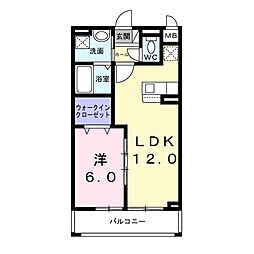 フォレストコート南太秦 1LDKの間取図画像