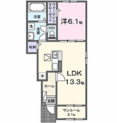 パーチェビータ 1LDKの間取図画像