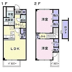 パルテールA 2LDKの間取図画像