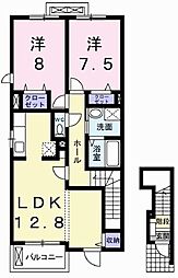カーサフェリーチェ1 2LDKの間取図画像