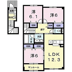 ウィンベル 3LDKの間取図画像