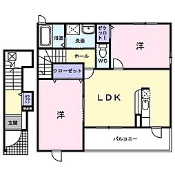 メゾンコリーヌ 2LDKの間取図画像
