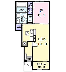 エスペランサ 1LDKの間取図画像
