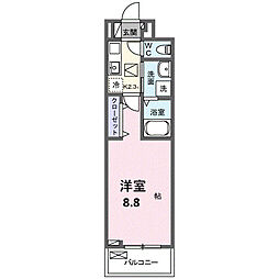 ラ・トゥール湘南II 1Kの間取図画像