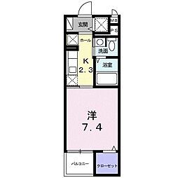 ラ・ヴィ・クレール 1Kの間取図画像