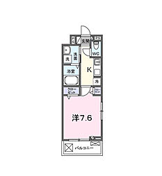 クレール・アイ 1Kの間取図画像
