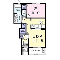 グランソレイユ5 1LDKの間取図画像