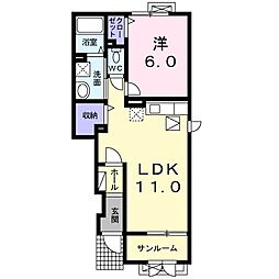 チェスタ仲町 1LDKの間取図画像