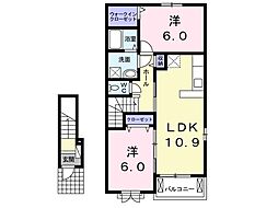 ベアフルーツA 2LDKの間取図画像