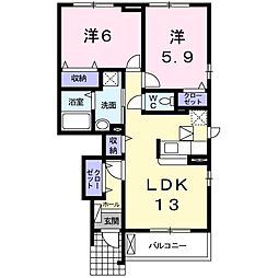 プリミエールホーム2 2LDKの間取図画像