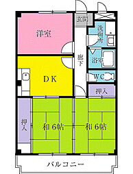 ファミール棚瀬 3DKの間取図画像