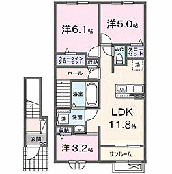 エトリエII 3LDKの間取図画像