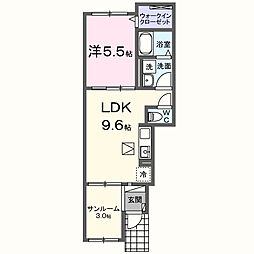インテルモンテ長滝 1LDKの間取図画像