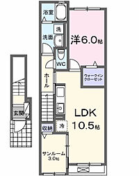 インテルモンテ長滝 1LDKの間取図画像