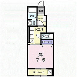 メゾン・アベニール 1Kの間取図画像