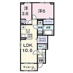 エテルネルII 2LDKの間取図画像